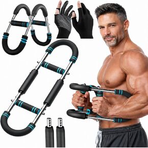 Twister Arm Trainer,Upgraded 3.0 Chest and Arm Trainer For Men, Adjustable Mr Sculpt Gorilla bar, 80-110lbs, Power Twister bar, Arm Twister Trainer Chest Exerciser Strength Bar with Pair of 3D Gloves. in Saudi Arabia