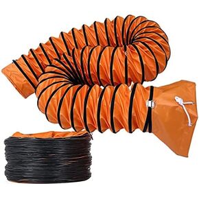 This Air DuctingVentilation Ducting Hose Retractable Flexible Duct Hosing 8" 16" 24" PVC Round Hose 16.5Ft 33Ft Portable Easy to Bend Lightweight Sealed Flame Retardant with D-Ringand and Ad in Kuwait