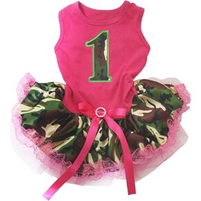 Petitebella Camouflage 1st Puppy Dog Dress (Hot Pink/Camouflage, XXX-Large) in Kuwait