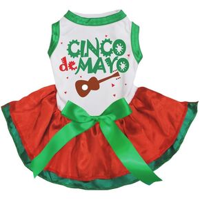 فستان Petitebella My Cinco De Mayo Guitar Puppy Dog (أحمر/أخضر LED، كبير) in Kuwait