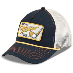 Miller Time Lite Felt Golf Club Patch Snapback Hat Blue in Kuwait