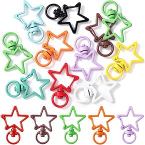 20 PCS Star Swivel Keychain Clasps, Heavy Duty Star Heart Shaped Spring Snap Clips, Metal Swivel Lobster Clasp, DIY Accessories, Keyrings for Crafting, Keychains -Gold, Silver in Saudi Arabia