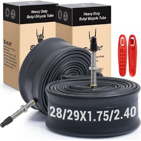 BiAnYC 2Pcs Heavy Duty 28/29 inchx1.75/1.95/2.0/2.10/2.125/2.25/2.30/2.35/2.40 Bike Tubes+Tire Lever,Presta Valve 48 mm,Suitable for Tire Size 28/29" x1.75-2.40 Mountain,and City Bikes in Kuwait