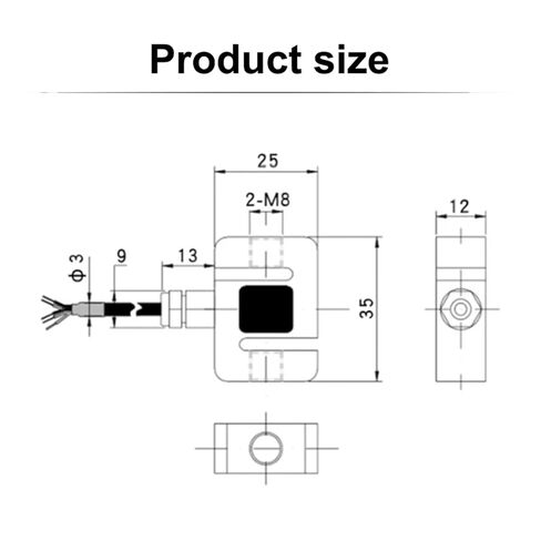 TAS3 S-Type Load Cell Small Size Weighing Sensor Mechanical Engineering Automation Equipment 1Pcs(5KG) in Kuwait