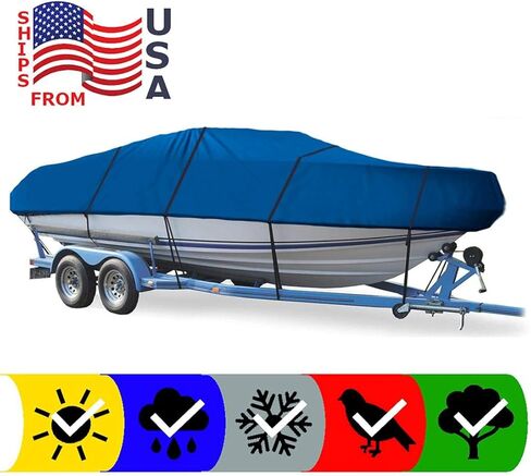 SBU Blue Boat Cover Compatible for BAYLINER 1950 Capri BR 1995 1996 1997 1998 1999, Travel Storage Mooring in Kuwait