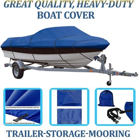SBU Blue Boat Cover Compatible for BAYLINER 1950 Capri BR 1995 1996 1997 1998 1999, Travel Storage Mooring in Kuwait