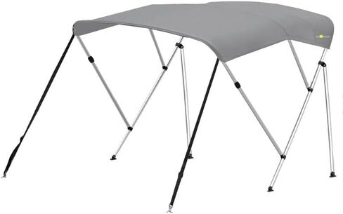 Oceansouth 3 Bow Bimini Top 6ft Long | Heavy Duty Marine Boat Canopy with Aluminum Frame & Atlas Marine Fabric (Dark Gray, Mounting Width 79" - 84") in Kuwait