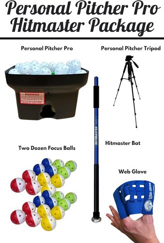 آلة رمي الكرة الصغيرة Personal Pitcher® Pro حزمة Hitmaster Bat in Kuwait