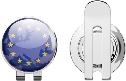 European Union Map Flag Glossy Label Golf Hat Clip with Magnetic Ball Marker in Kuwait