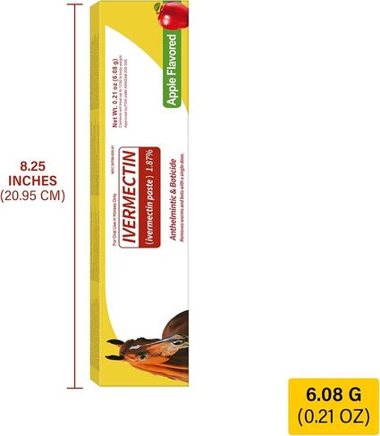 Horse Paste 1.87% – 12 Pack (6.08g Each) Apple Flavored Oral for Horses in Kuwait