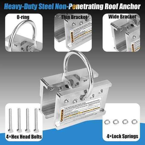 Standing Seam Roof Clamp Anchor, 2-Way Reversible Non-Penetrating No-Drill Metal Roof Anchor with O-Ring for Vertical Seams and Fixed Ladders, 5,000 lb Rated Fall Protection Anchorage Connector in Kuwait