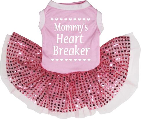 فستان Petitebella Mommy's Heart Breaker Puppy Dog (مخطط/وردي، مقاس XX-Large) in Kuwait