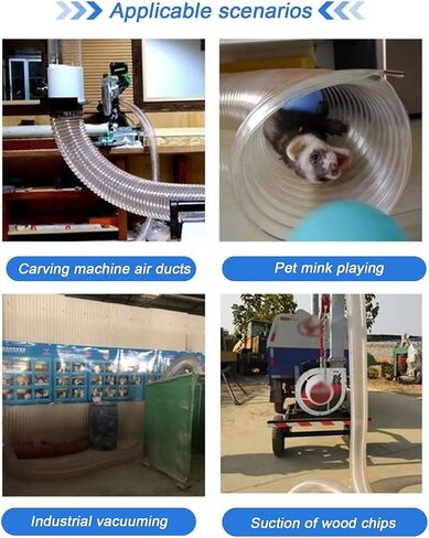20mm Internal Diameter Retractable Vacuum Hose, 3.3-21.33ft Flexible Dust Extraction & Chip Collection Hose in Kuwait