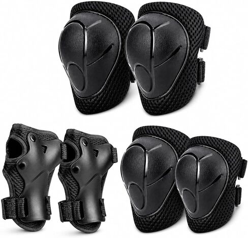 Kids Youth Protective Gear Set Knee Pads Elbow Pads Wrist Guards for Skating, Cycling, Skateboard, BMX Bike, Scooter Adjustable Safety Gear for Boys & Girls with Breathable EVA Padding in Kuwait