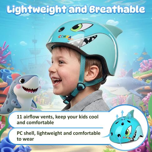 Toddler Kids Dinosaur Bike Helmet and Pad Set, Adjustable Protective Gear with Knee Elbow Pads and Wrist Guard, Bicycle Helmet Safety Gear for Child Boys Girls Ages 1-8 in Saudi Arabia