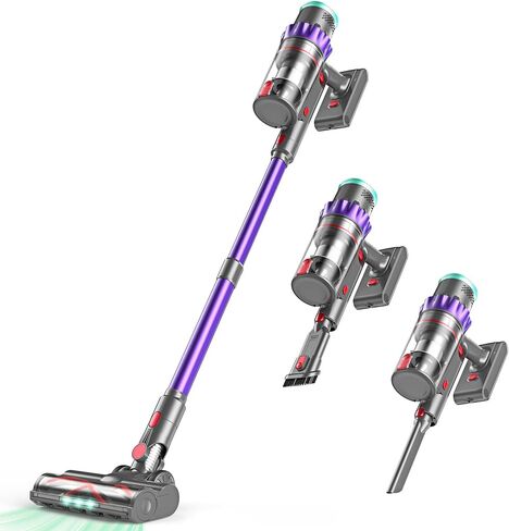 Cordless Vacuum Cleaner, 550W 48kPa 60 Mins Runtime Vacuum Cleaners for Home, Stick Vacuum with Intelligent Display, Rechargeable Battery and Anti-Tangle Brush, Perfect for Pet Hair/Carpet/Floors in Kuwait