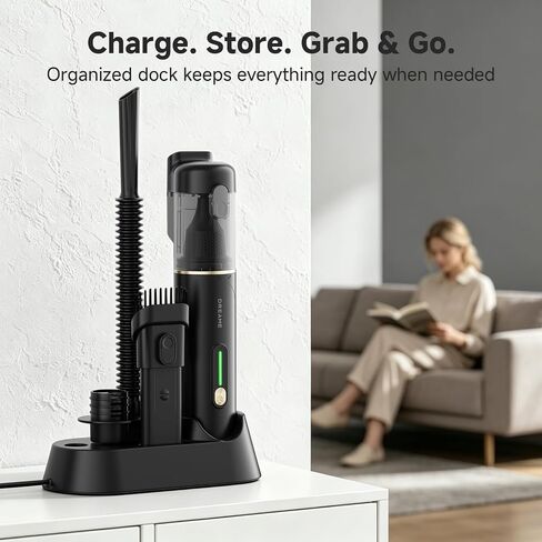 Dreame VBP20-B Cordless Handheld Vacuum Cleaner, 4-in-1 Portable Car Vacuum with All-in-One Charging Dock, 19KPa Suction, One-Touch Empty, Lightweight Air Duster Blower for Car, Keyboard, Office, Home in Saudi Arabia