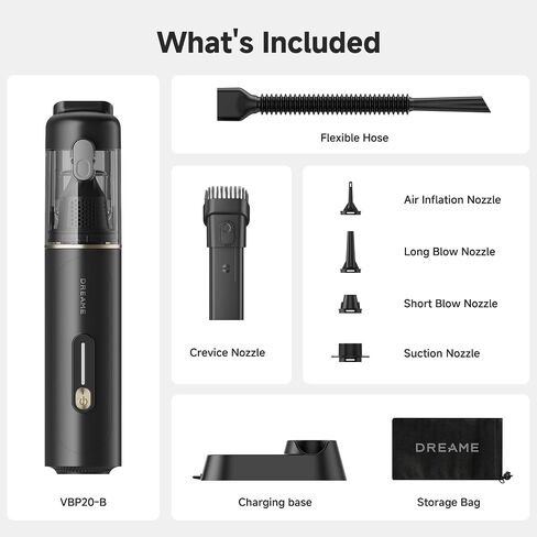 Dreame VBP20-B Cordless Handheld Vacuum Cleaner, 4-in-1 Portable Car Vacuum with All-in-One Charging Dock, 19KPa Suction, One-Touch Empty, Lightweight Air Duster Blower for Car, Keyboard, Office, Home in Saudi Arabia