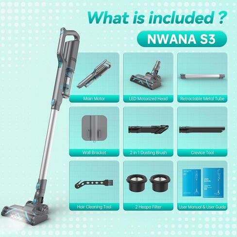 280W Cordless Vacuum Cleaner for Home, Powerful Stick Vacuum with 45min Runtime,Rechargeable Wireless Vacuum for Hardwood Floor Carpet Pet Hair in Kuwait