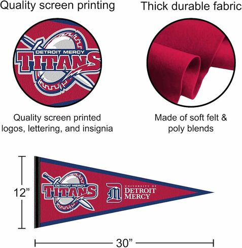 Detroit Mercy Titans Wordmark Logo Pennant Flag in Kuwait