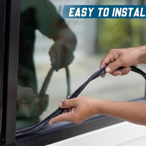 زجاج نافذة Pushglossy بطول 50 قدمًا للزجاج مقاس 1/2 بوصة، قناة زجاجية من الفينيل للتجريد من الطقس، ختم شريط حافة من الفينيل على شكل حرف U للنوافذ، أسود in Kuwait