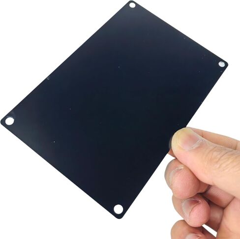 3.15x4.72 inches 1mm Thick Black Anodized Aluminum Plate (Hole-Punched) - Best for Machine Nameplate Parameter Laser Engraving Pack of 5 in Kuwait