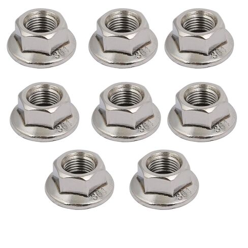 uxcell 8pcs M10 x 1.25mm Pitch Metric Fine Thread 304 Stainless Steel Hex Flange Nut in Saudi Arabia
