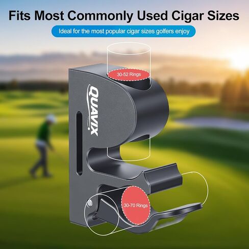 Magnetic Golf Cart Holder Clip with Adjustable Strap, Secure Golf Accessory for Cart, Aluminum Design Fits 30-70 Ring Gauge, Stable Holder for Golf Course Use in Kuwait