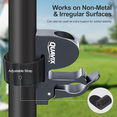 Magnetic Golf Cart Holder Clip with Adjustable Strap, Secure Golf Accessory for Cart, Aluminum Design Fits 30-70 Ring Gauge, Stable Holder for Golf Course Use in Kuwait