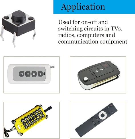 QIYANGBRI 120 PCS 6 * 6 * 5mm Momentary Tactile Tact Push Button Switch for PCB 4 Pin DIP Black in Saudi Arabia