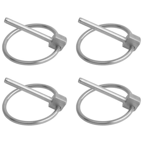 4Pcs 1/8" x 1-3/16" Stainless Steel Linch Pins with Ring - Quick-Release Round Cotter Pins for Trailers, Trucks, Boat, Kayak, Mower & Trolley Hardware in Kuwait