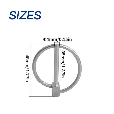 4Pcs 1/8" x 1-3/16" Stainless Steel Linch Pins with Ring - Quick-Release Round Cotter Pins for Trailers, Trucks, Boat, Kayak, Mower & Trolley Hardware in Kuwait