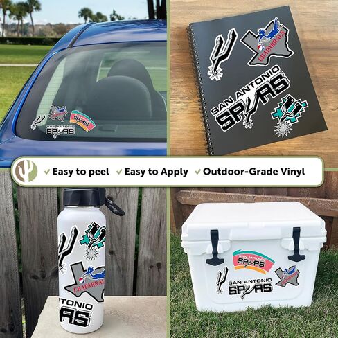 Desert Cactus San Antonio Spurs Sticker NBA Officially Licensed Vinyl Decal Laptop Water Bottle Car Scrapbook (Vintage T2-B) in Kuwait