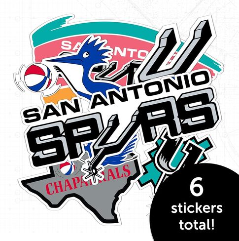 Desert Cactus San Antonio Spurs Sticker NBA Officially Licensed Vinyl Decal Laptop Water Bottle Car Scrapbook (Vintage T2-B) in Kuwait