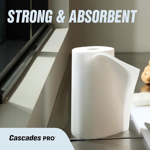 Cascades PRO Select Kitchen Roll Towel - Strong and Absorbent 2-Ply Paper Towels for Kitchens, Breakrooms, Schools, Offices - Recycled, Compostable - 250 Sheets/Roll, 12 Rolls/Box -K250 - White in Kuwait