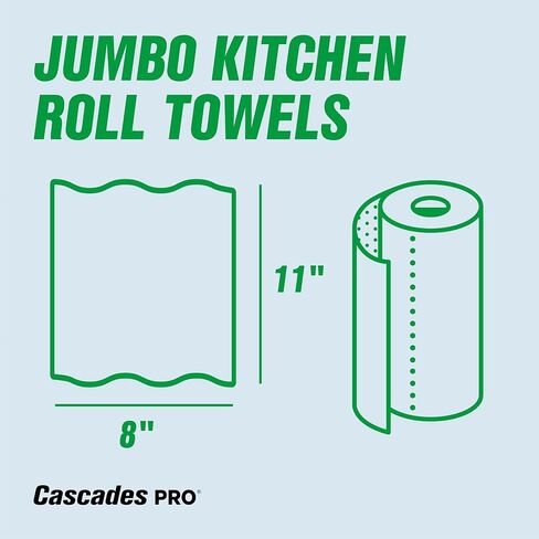 Cascades PRO Select Kitchen Roll Towel - Strong and Absorbent 2-Ply Paper Towels for Kitchens, Breakrooms, Schools, Offices - Recycled, Compostable - 250 Sheets/Roll, 12 Rolls/Box -K250 - White in Kuwait