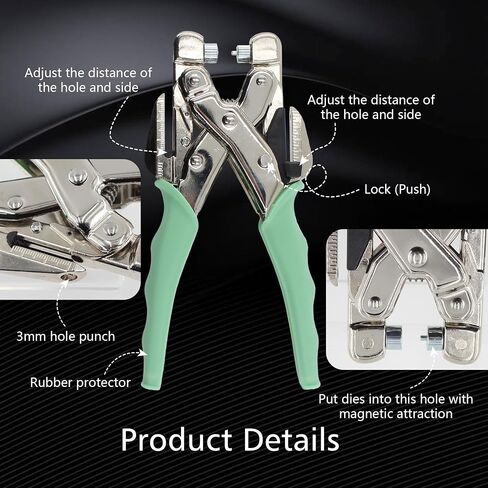 Grommet Eyelet Pliers Kit, 3/16 & 1/8 Inch Heavy Duty Eyelet Hole Punch Tool with 160Pcs Metal Grommets and Case for Leather Tarps Clothes Crafts Belt in Kuwait