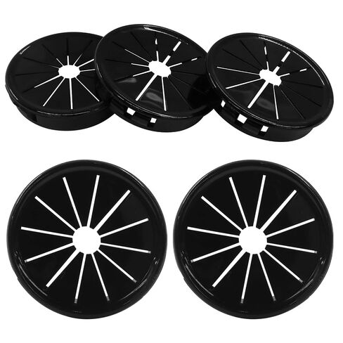 5 Pack Cable Grommets, 38mm Black Nylon Wire Hole Covers for Cabinet & Desk Cord Management, Petal-Shaped Buckle Design for Secure Installation & Cable Protection, Fits 1-1/2" Openings in Kuwait