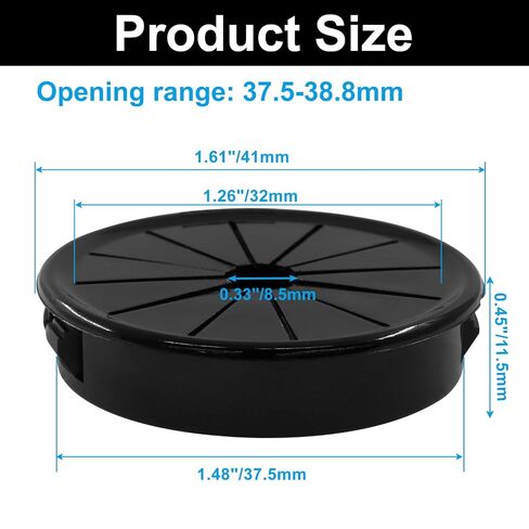 5 Pack Cable Grommets, 38mm Black Nylon Wire Hole Covers for Cabinet & Desk Cord Management, Petal-Shaped Buckle Design for Secure Installation & Cable Protection, Fits 1-1/2" Openings in Kuwait