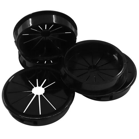 5 Pack Cable Grommets, 38mm Black Nylon Wire Hole Covers for Cabinet & Desk Cord Management, Petal-Shaped Buckle Design for Secure Installation & Cable Protection, Fits 1-1/2" Openings in Kuwait