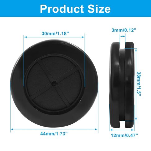6 Pack 1-1/2 Inch Rubber Grommets, 1-3/16 Inch ID Double-Sided Rubber Plugs Firewall Grommets for Metal Electric Box/Wiring, 30x38 mm, Black in Kuwait