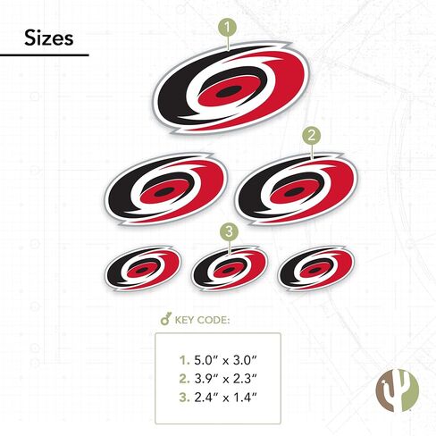 ملصق من الفينيل مطبوع عليه Desert Cactus Carolina Hurricanes Team NHL National Hockey League ملصق من الفينيل لزجاجة مياه للكمبيوتر المحمول ودفتر قصاصات السيارة (النوع 3 - الشعار الرئيسي) in Kuwait