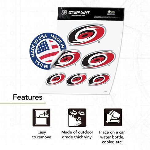 ملصق من الفينيل مطبوع عليه Desert Cactus Carolina Hurricanes Team NHL National Hockey League ملصق من الفينيل لزجاجة مياه للكمبيوتر المحمول ودفتر قصاصات السيارة (النوع 3 - الشعار الرئيسي) in Kuwait