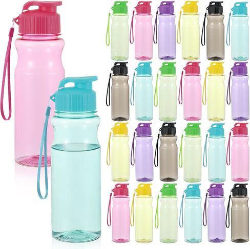 20 Packs Water Bottle Bulks 17 oz Plastic Sports Water Bottles Bulk Reusable Large Bottles with Leak Proof Pull Top Cap for Fitness Gym Travel in Kuwait