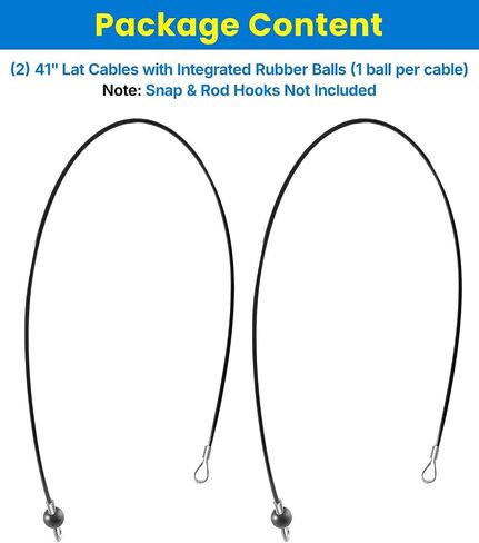 41" Replacement LAT Gym Cables for Bowflex Xceed, Xtreme 2, 2SE & XLT Power Pro, Fits SKUs 100021, 100022, 100026, 100028, 100382; Replaces OEM# 001-8081 & 1000514040 (Pair) in Kuwait