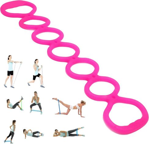 7 Ring Adjustable Loop Resistance Bands for Working Out Walk at Home，Workout Bands Exercise Stretch Band for Women&Men Fitness, Yoga, Pilates-Non-Slip, Durable Rubber, Home/Gym Use in Kuwait