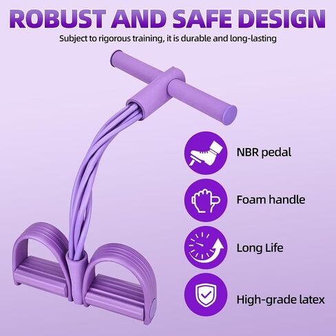 Multifunction 6-Tube Elastic Resistance Band with Foot Pedal, Elastic Pull Rope for Waist, Arm, Leg Stretching in Kuwait