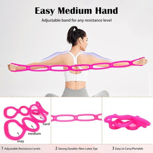 7 Ring Adjustable Loop Resistance Bands for Working Out Walk at Home，Workout Bands Exercise Stretch Band for Women&Men Fitness, Yoga, Pilates-Non-Slip, Durable Rubber, Home/Gym Use in Kuwait