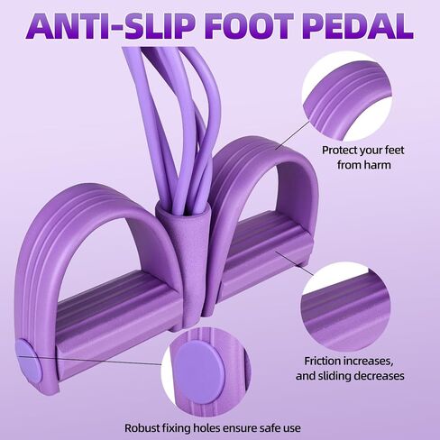 Multifunction 6-Tube Elastic Resistance Band with Foot Pedal, Elastic Pull Rope for Waist, Arm, Leg Stretching in Kuwait