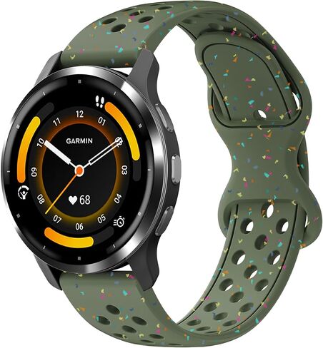 Laband 22 مم سوار سيليكون رياضي ملون متوافق مع Garmin Venu 3/Venu 4 45 مم/Venu 2/Vivoactive 4، استبدال حزام رياضي ناعم من البلاستيك المعاد تدويره لـ Forerunner 570 47 مم/265/255/255 موسيقى للنساء in Kuwait